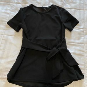 Black Blouse with bow detail in front